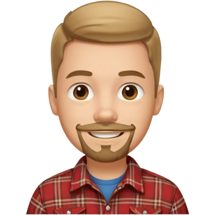 smiling boy in plaid shirt with goatee emoji