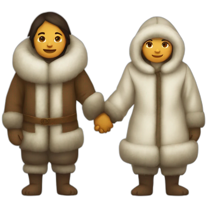 Chukchi and Eskimo holding hands emoji