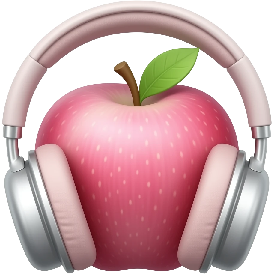 light pink apple headphones emoji