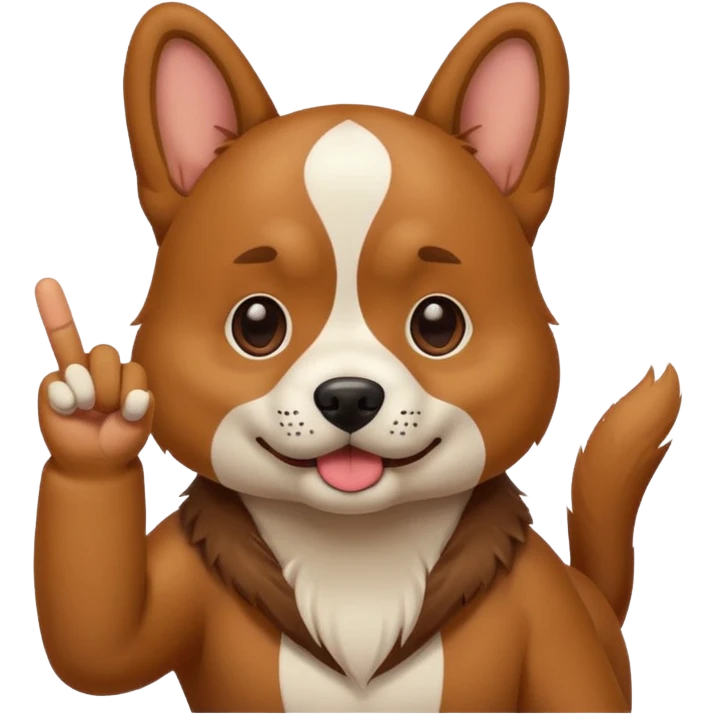 Dog giving the middle finger emoji