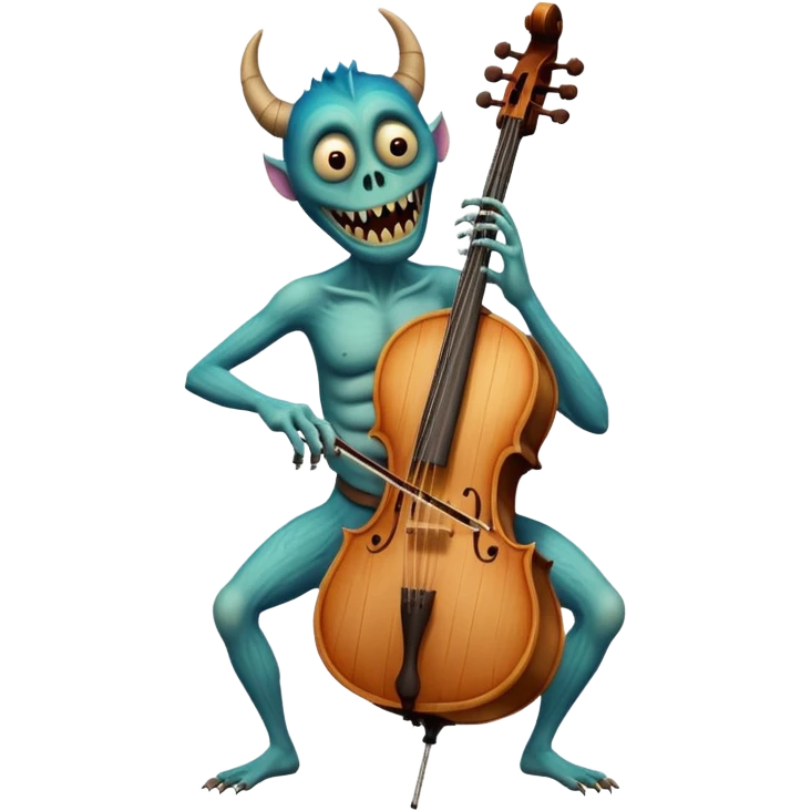 a monster of some kind with some sort of instrument as a part of its body emoji