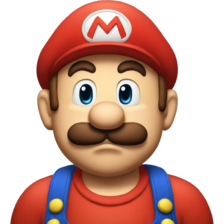  sad supermario face red emoji
