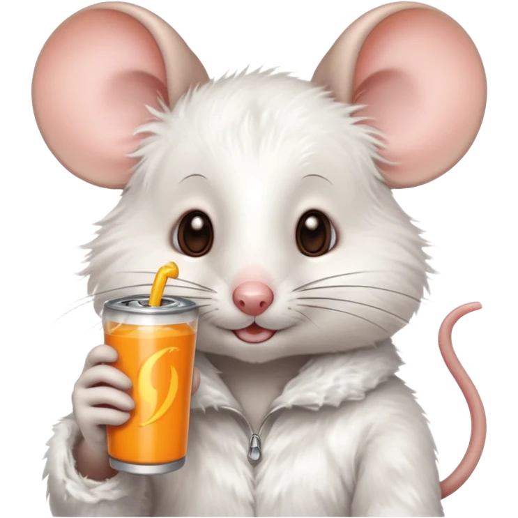 pretty mouse drinking energy drink  emoji