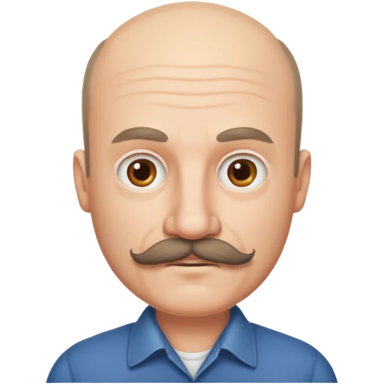 White man mustache balding emoji