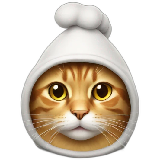 Cat wearing chicken hat emoji