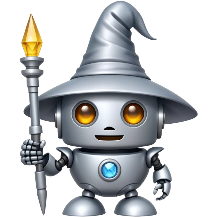 an emoji of a robot wizard emoji