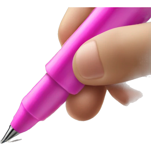 a hand writing with pink pen  emoji