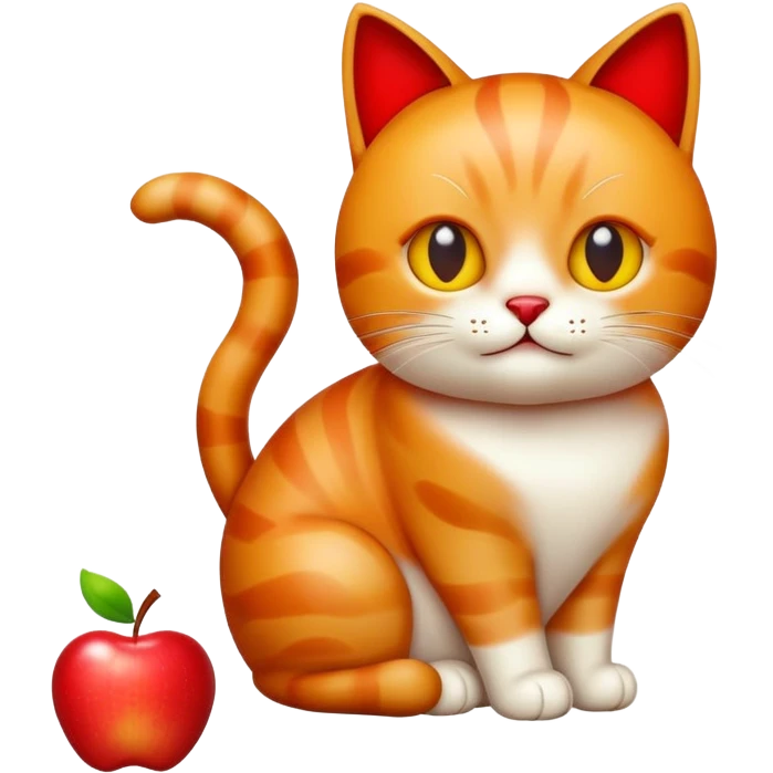 Un gato manzana emoji