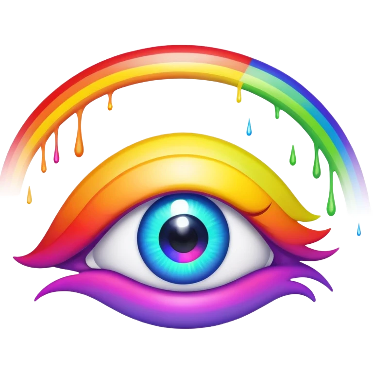 trippy rainbow eyes emoji