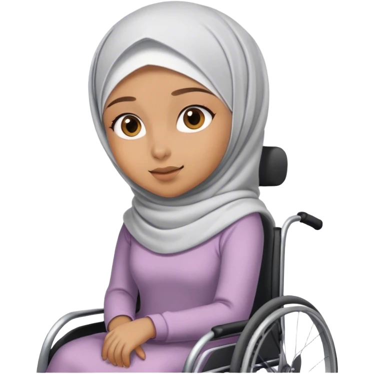 Young Girl with hijab in wheelchair emoji