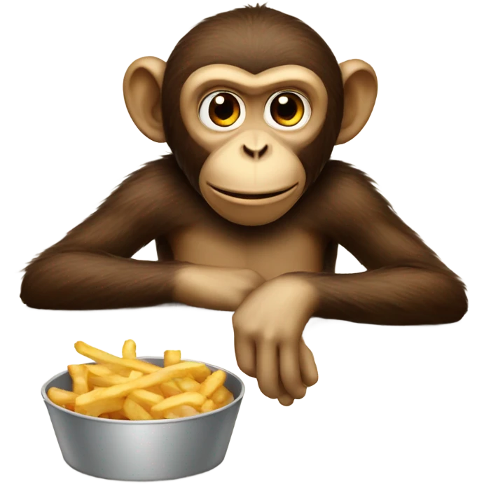 Monkey waiting fries emoji