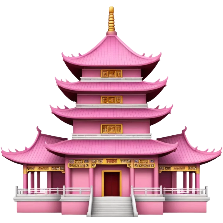 Chinese temple  in pink  emoji