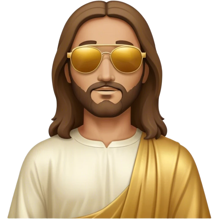 Rejoicing golden jesus figure sunglases emoji