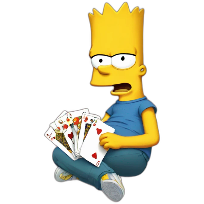 Bart simpson playing cards emoji