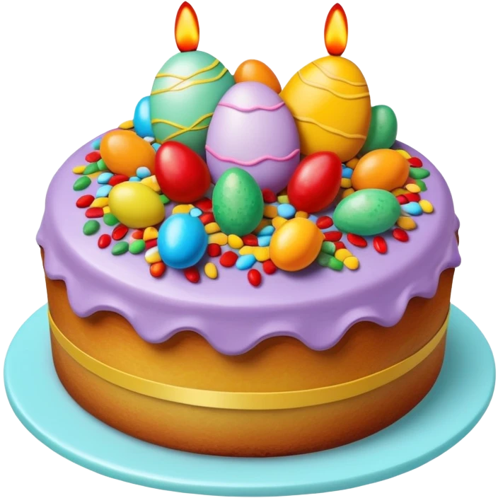 Spanish Easter cake with colorful decorations emoji