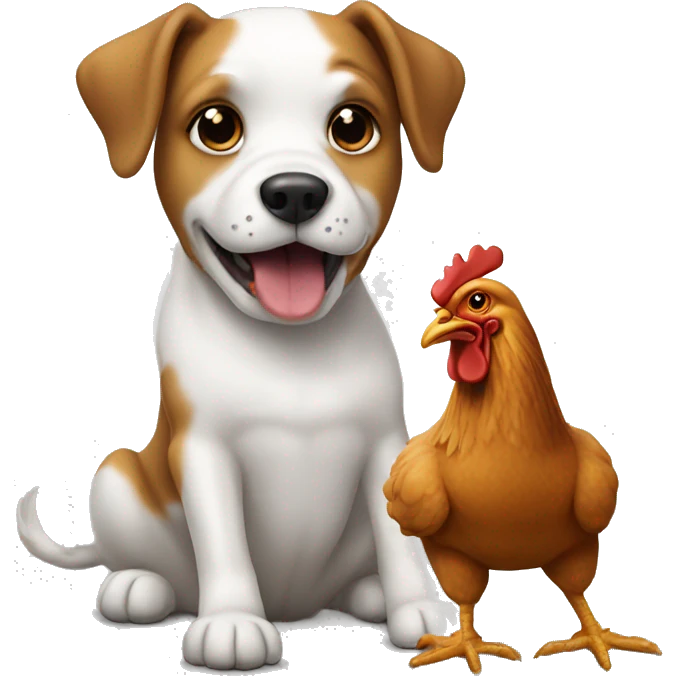 dog eating a chicken  emoji