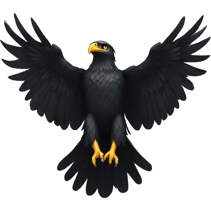 black eagle with open wings emoji