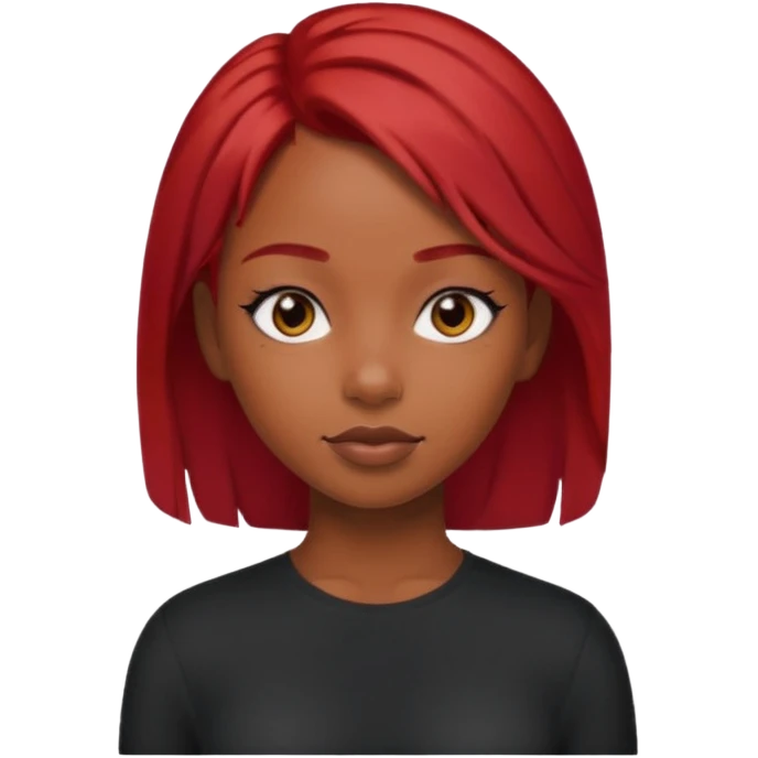 Black girl with red hair emoji