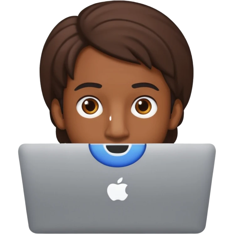 Brown guy behind macbook pro emoji