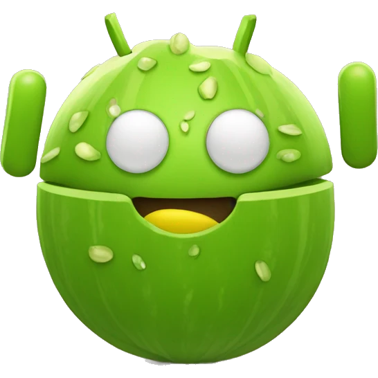 Android celular comendo uma maçã fruta emoji