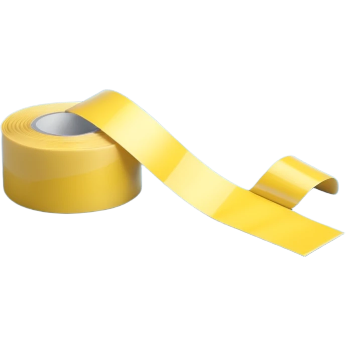 3D render of Yellow Tape, forensic investigation aesthetic, sterile clinical lighting, cool blue undertones, sharp high-contrast details, professional clean look, Apple emoji style, isolated on white background --v 6.0 emoji