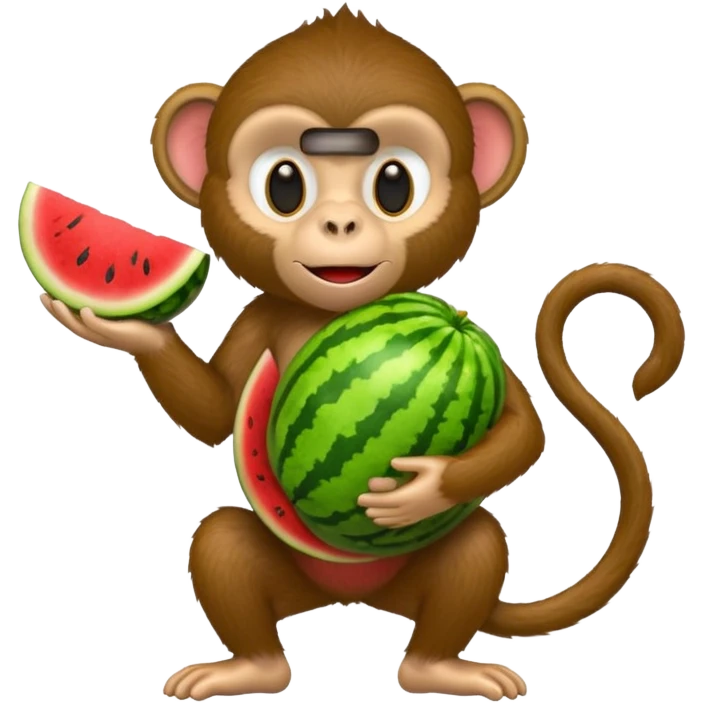 Monkey holding watermelon emoji