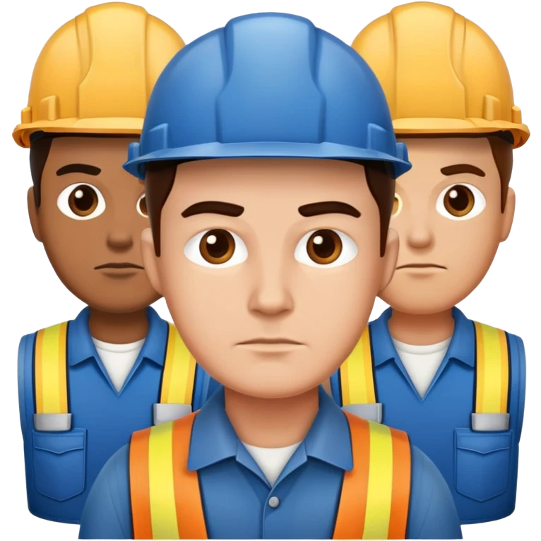 blue collar workers photorealistic serious emoji