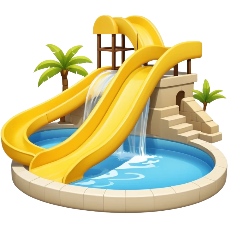 pool with yellow waterslide emoji