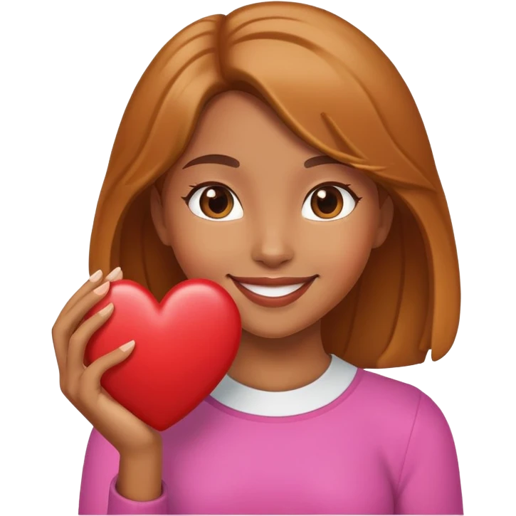 caramel girl  holding up love emoji