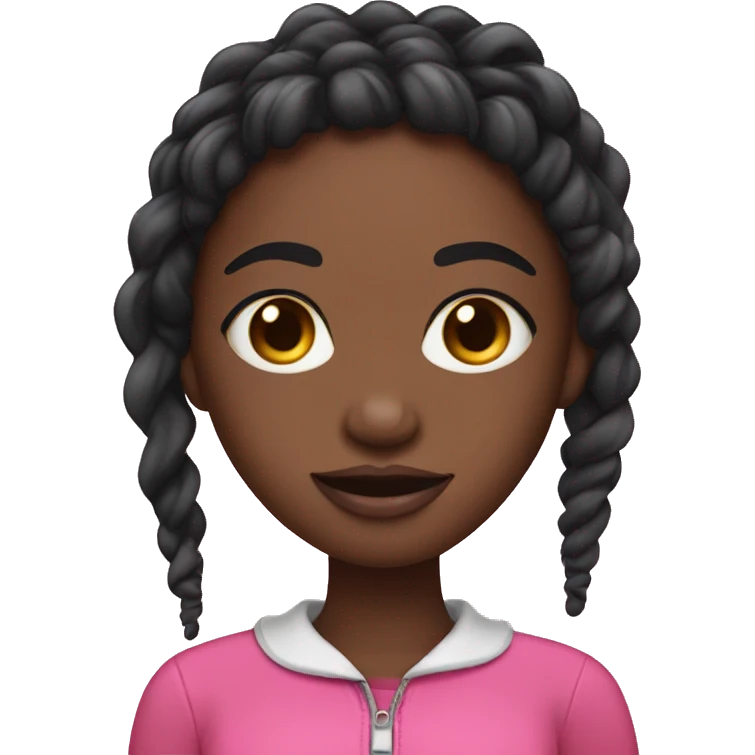 black girl with mini twists with a pink outfit sticking her tongue out  emoji