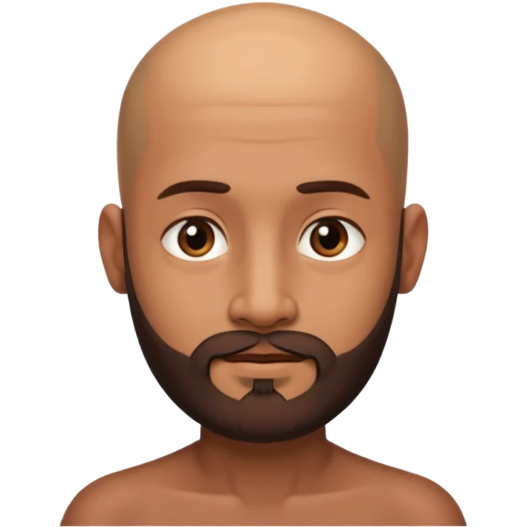 Slim Indian with no top and beard and bald emoji