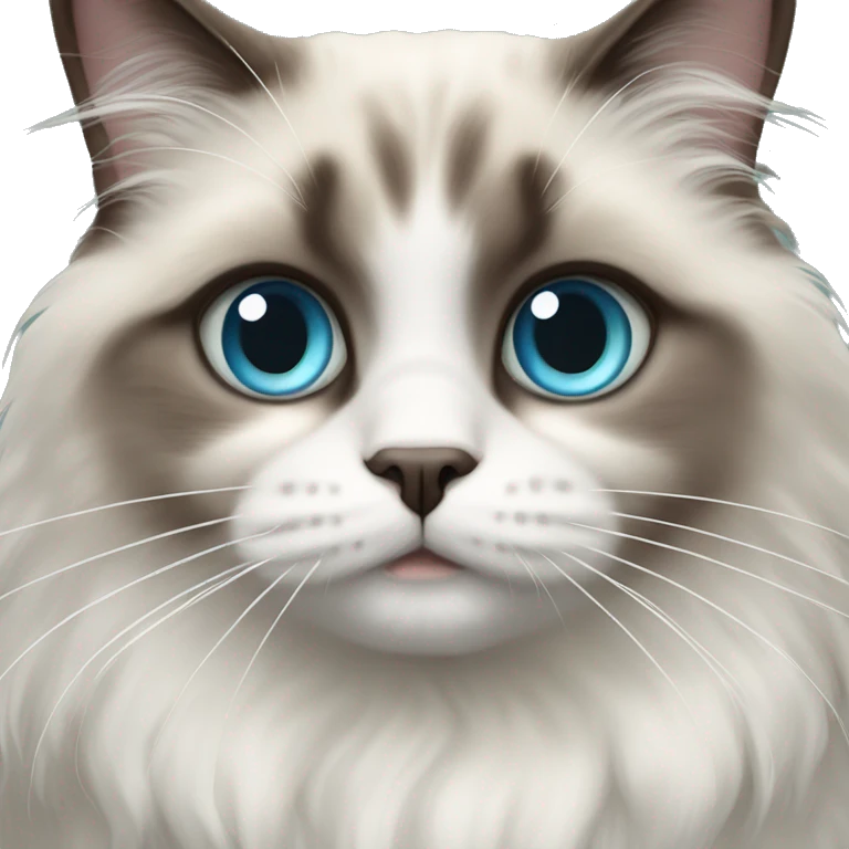 Ragdoll Cat one blue eye one green eye emoji