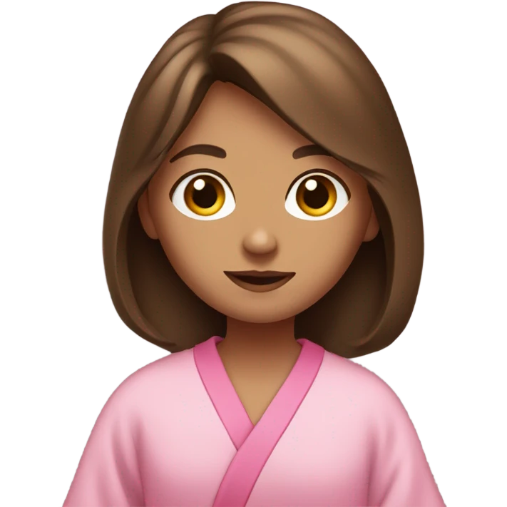 Sooky girl brown hair pink robe emoji