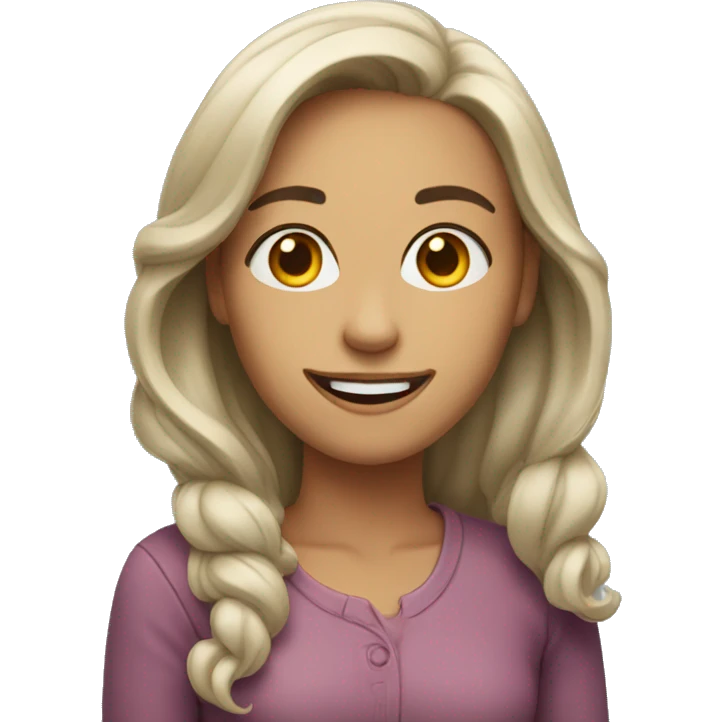 woman smiles and looks away emoji