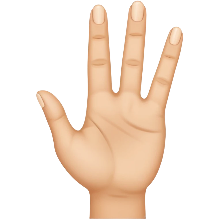 Make a hand (skin complexion) with 4 fingers up, with the thumb tuck in. emoji
