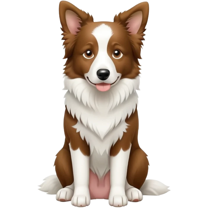 Sitting pure white Border Collie emoji