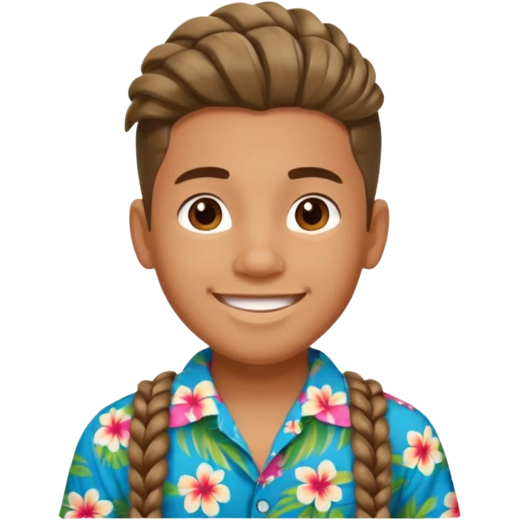 boy with chunky braids, tourist emoji