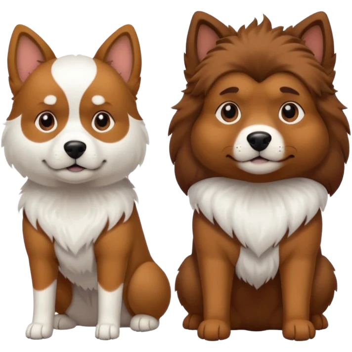 Male dog protecting female dog emoji