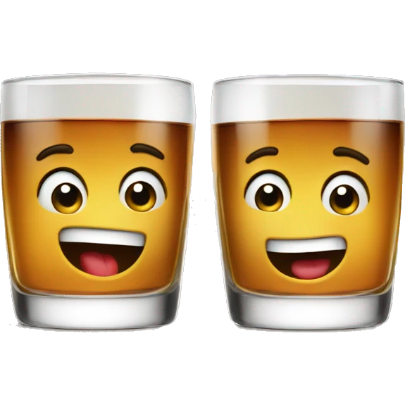 Two whiskey glasses cheering  emoji