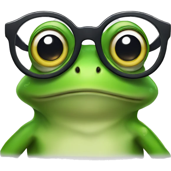 Frog with glasses emoji