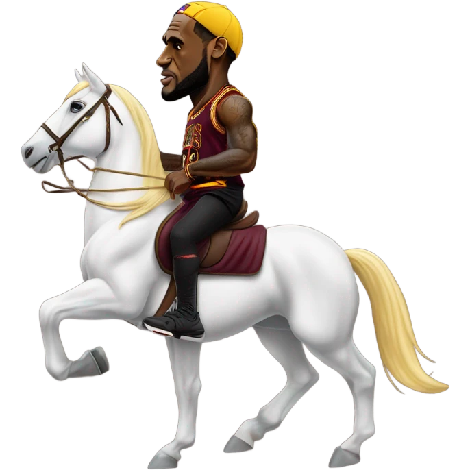 Lebron James riding a stallion emoji