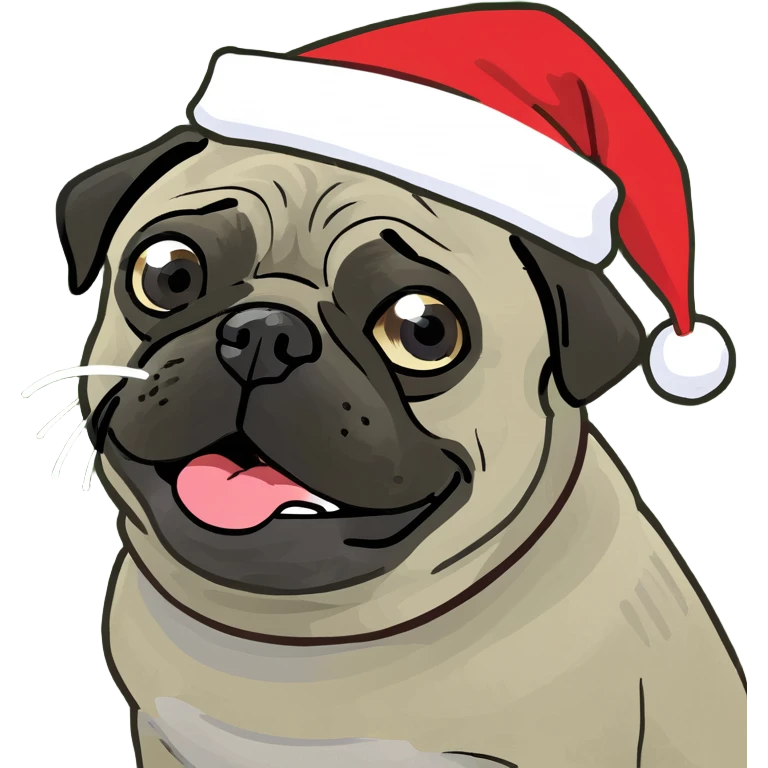 Pug navideño emoji