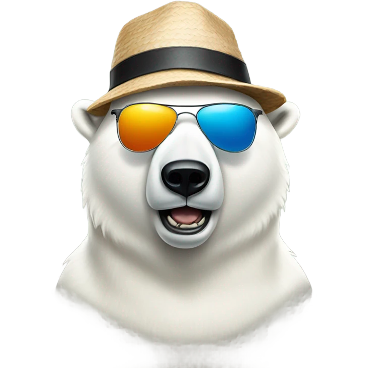 polar bear with sunglasses and hat Glenrarklas with hut emoji