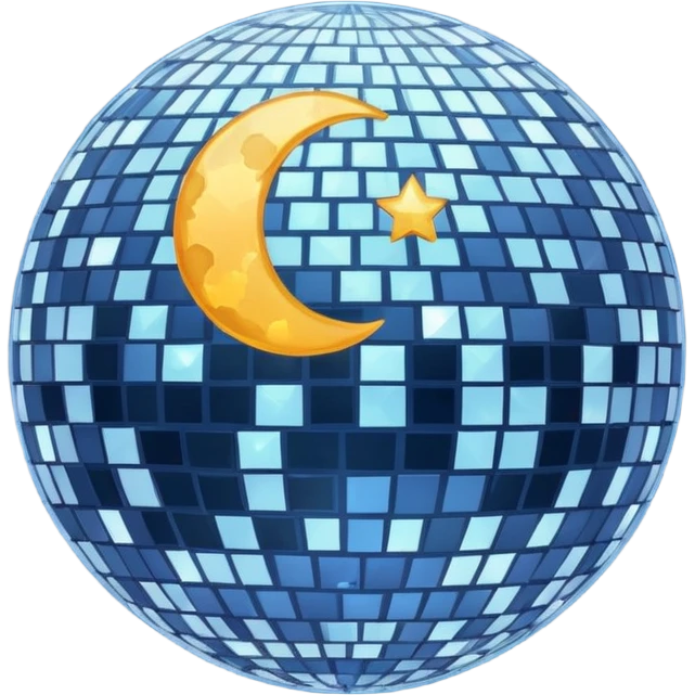 celestial disco ball moon emoji