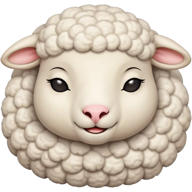 Meme-Worthy Cute Sleeping Sheep Portrait Emoji, Head resting peacefully with a contented smile, showcasing a robust build and a luxuriously soft white fleece, eyes shut in a serene, restful nap, Simplified yet hilariously adorable features, highly detailed, glowing with a soft, drowsy light, high shine, relaxed and utterly lovable, stylized with an air of playful laziness, bright and heartwarming, soft glowing outline, capturing the essence of a comically sleepy sheep, so meme-worthy it feels like it could instantly become the next viral sensation of adorable slumber! emoji