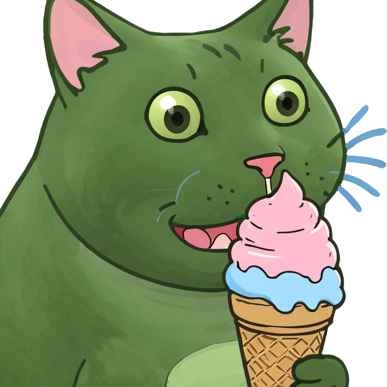 Cat eating ice cream emoji