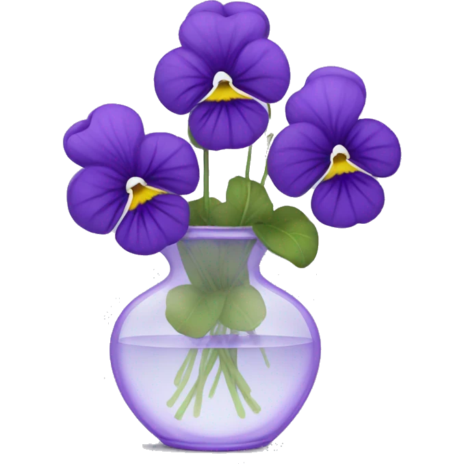 Violets in a clear lavender vase emoji