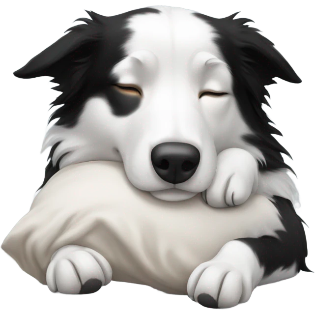 Sleeping-black-and-white-border-collie emoji