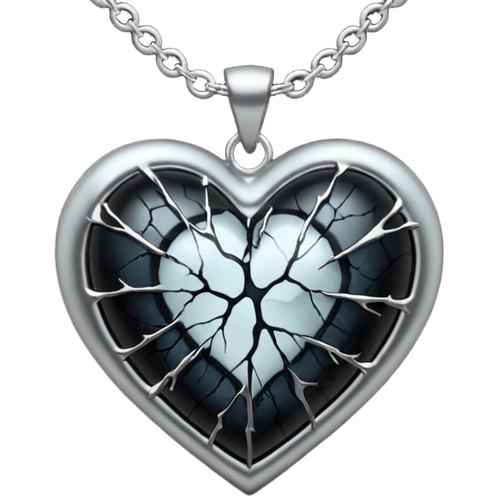 goth themed heart with a dark crystal pendant emoji