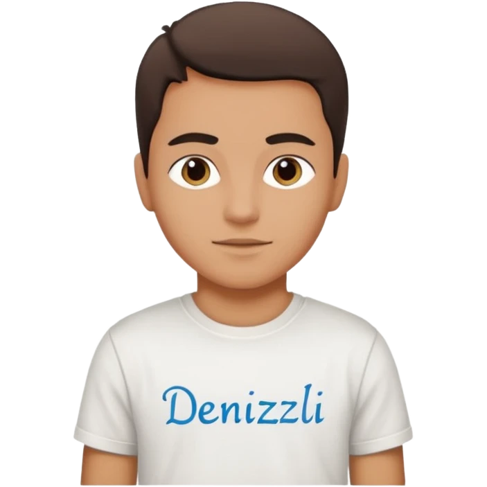 Junge südländisch, mit T-Shirt, Denizli Schrift  emoji
